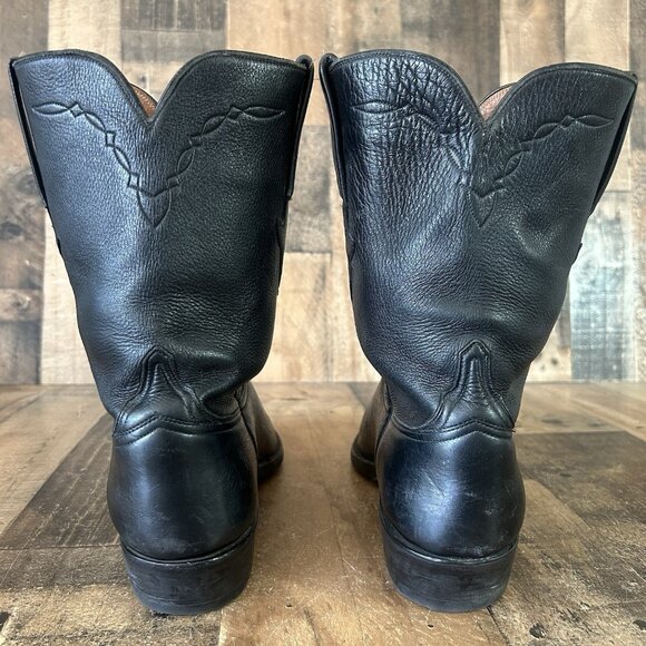 Lucchese Classics L818128 Soft Leather Black Western Cowboy Boots Mens 10.5 D - Picture 7 of 12